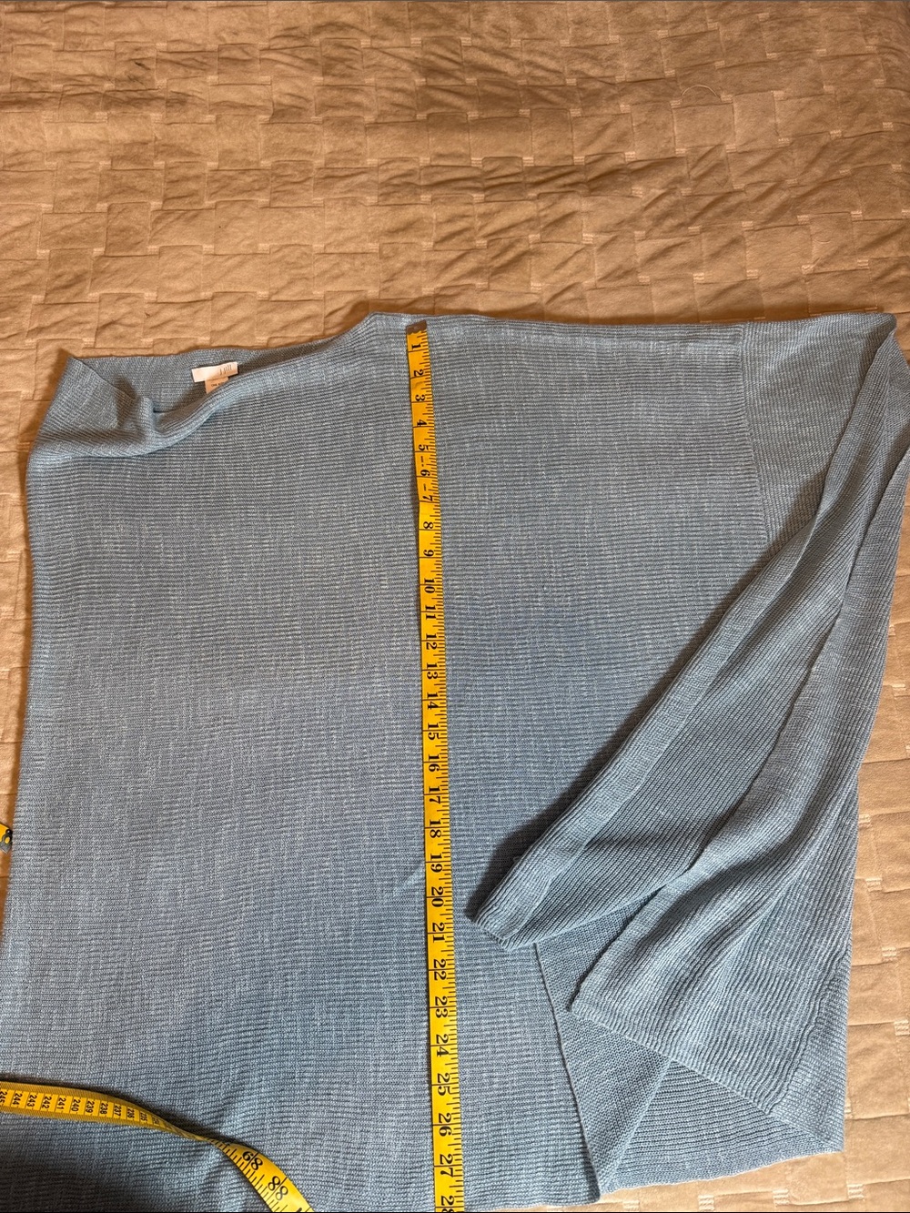 J. Jill Light Teal Knit Poncho Wrap Linen Rayon Scarf - Picture 6 of 7